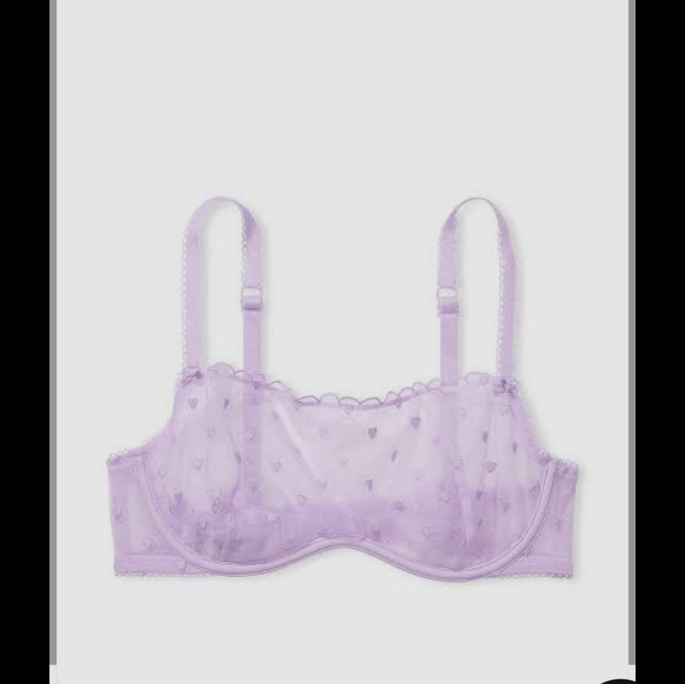 Pink Victoria's Secret Lilac Sheer Underwire Bra